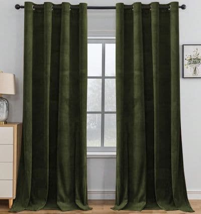 Rideau velours Vert Militaire