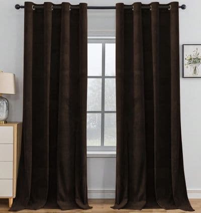 Rideau velours Marron