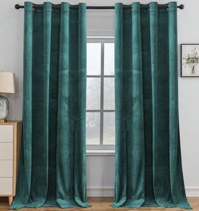 Rideau velours Bleu bondi