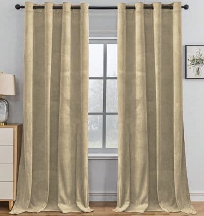 Rideau velours Beige Clair