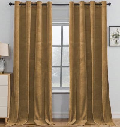 Rideau velours Camel