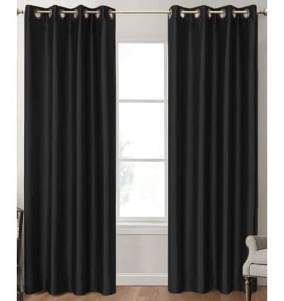 Rideau en satin Noir