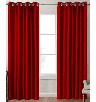 Rideau en satin Rouge