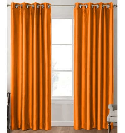 Rideau en satin Orangé