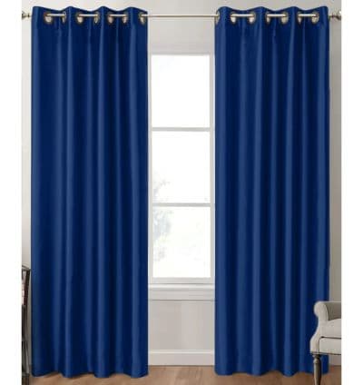 Rideau en satin Bleu Nuit