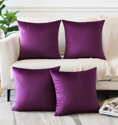 Coussin décoratif en velours Mauve