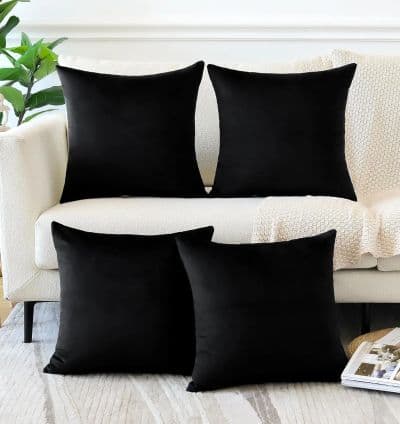 Coussin décoratif en velours Noire