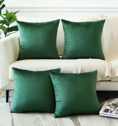 Coussin décoratif en velours Vert Bouteille