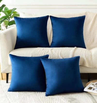 Coussin décoratif en velours Bleu Nuit