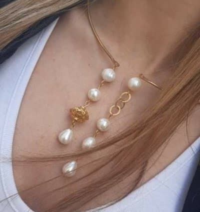 Collier cerceau perle