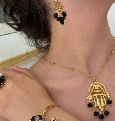 Parure khomsa grand modèle en filigrane