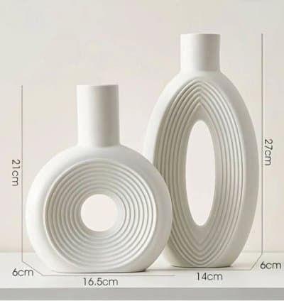 Set de 2 vases en plâtre