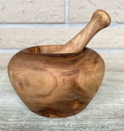 Mortier en bois d’olivier