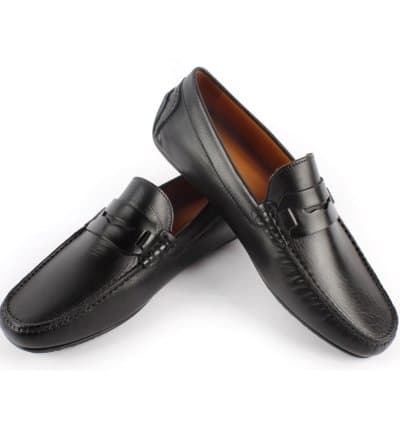 Mocassin Vittorio Freccia Courlan Noir Cuir