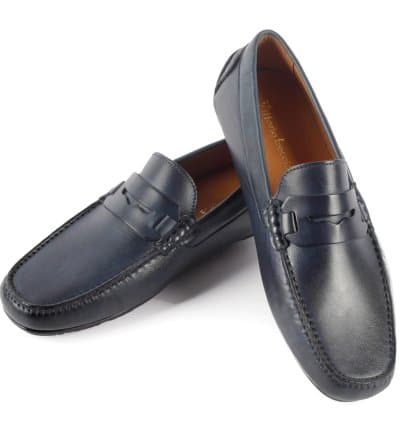 Mocassins Vittorio Freccia Alapi Bleu Cuir