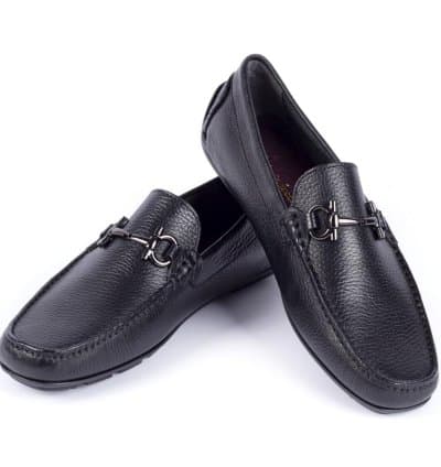 Mocassin Vittorio Freccia Roucoul Noir Cuir