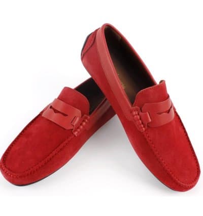 Mocassin Vittorio Freccia Ibis Daim Rouge
