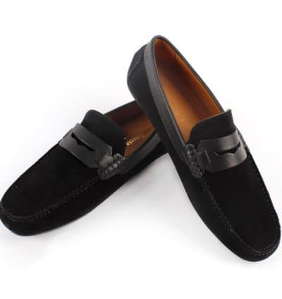 Mocassin Vittorio Freccia goglu Daim Noir