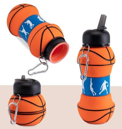 Gourde pliable en forme de ballon de basketball