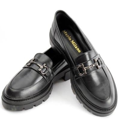 Derby Femme Melody Noir Cuir Mario Milano