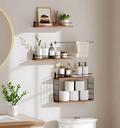 Ensemble Etageres Murales Noir/Marron