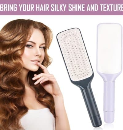 Lot de 2 brosses à cheveux sans tirer - Brosse auto-nettoyante - Convient pour les boucles et les cheveux longs