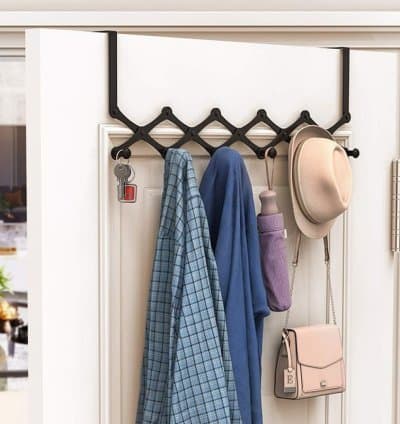 Cintre avec crochet derrière la porte, porte-manteau mural sans trou, support de rangement