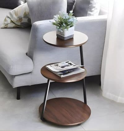 Table d’Appoint 3 Niveaux – Couleur Marron