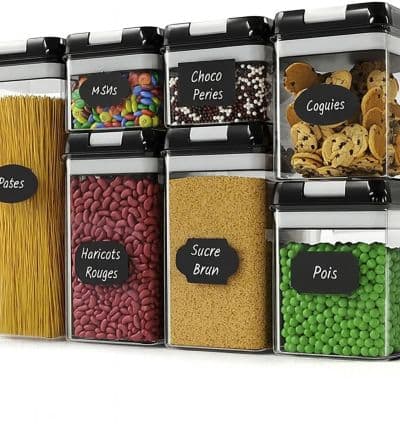 Set de 7 Contenants Alimentaires Hermétiques avec Couvercles Étanches