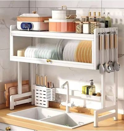 Egouttoir de Cuisine Multifonction Blanc 95cm