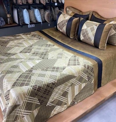 Couvre-lit 5 pièces carreaux verts