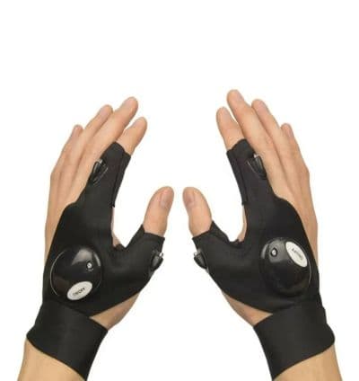 Gants de pêche de nuit à LED multifonctions, lampe de poche