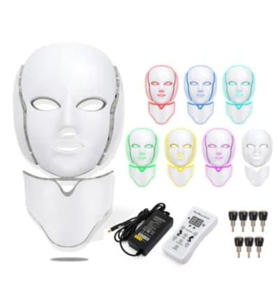 Masque de beauté lumineux pour le visage et le cou avec 7 couleurs