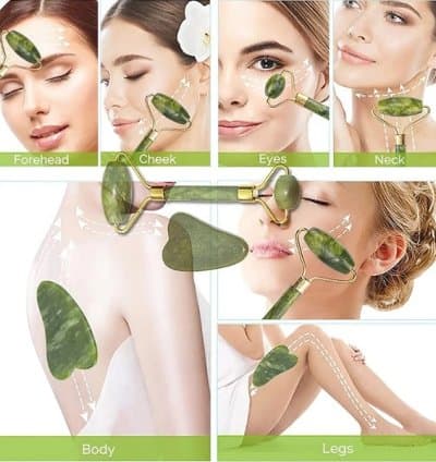 Rouleau de Jade pour la Peau du Cou,Les Joues Plus Fines,Le raffermissement de la Peau