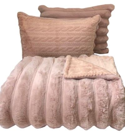 Couverture double face Couleur Rose