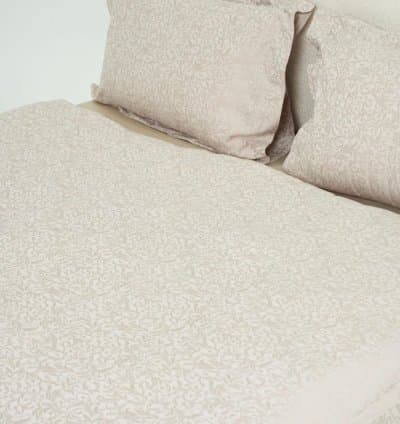 Pack housse de couette jacquard tissé beige