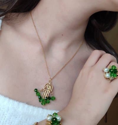 Parure être en cuivre khomsa filigrane