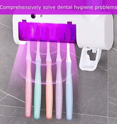 Porte-brosse à dents Anti bactéries hygiénique intelligent UV charge USB