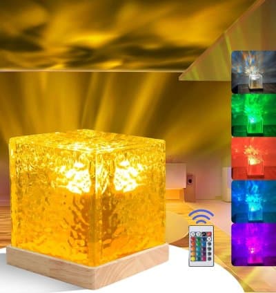 Cube Cristal Lampe 16 couleurs Vague Océanique Galaxie, Veilleuse LED RGB Tactile Et Avec Télécommande