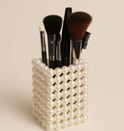 Porte accessoires en perle blanc