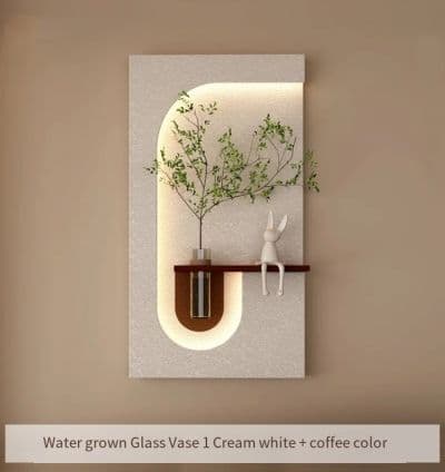 Tableau Mural Déco LED avec Vase Suspendu