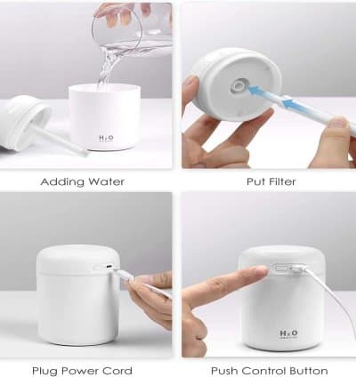 Humidificateur USB coloré pour voiture, bureau, chambre