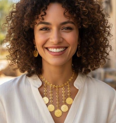 Collier 5 lira doré