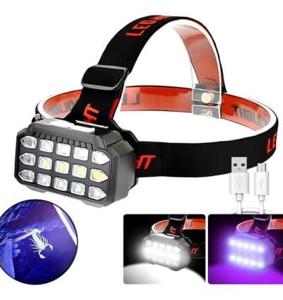 Lampe frontale LED UV, Détecteur de Scorpions, pour chasse en plein air