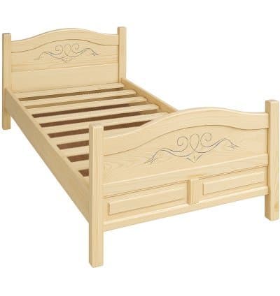 Lit En Bois Naturel Massif Une Place