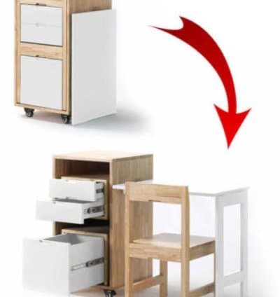 Bureau Pliant Économiseur D’espace 3 En 1