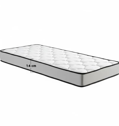 Matelas Mousse Matelassé 3 Étoiles 1 Place Hauteur 14 cm