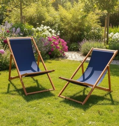 Chaise de Plage et Camping Pliable en Bois Rouge