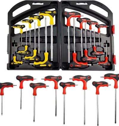 Jeu de clé à poignée 16 piéces 8 Clés Torx et 8 Clés Males Six Pans