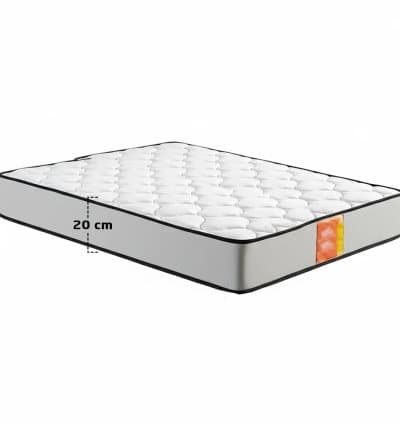 Matelas Mousse Matelassé 3 Étoiles 2 Places Hauteur 20 cm